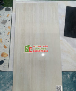 Gạch Travertine 60×120 Viglacera màu kem bóng kính