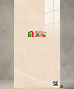 Gạch bóng kính 60×120 ấn độ vàng kem vân trắng tinh tế