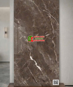 Gạch khổ lớn ấn độ 60×120 nâu đậm Marble vân đá bóng kính