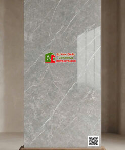 Gạch lát nền 60×120 ấn độ bóng kính màu xám bền đẹp