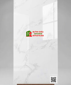 Gạch lát nền ấn độ 60×120 bóng kính trắng vân đá Marble xám