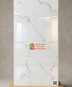 Gạch lát nền bóng kính 60×120 ấn độ trắng vân mây khói cao cấp