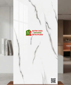 Gạch nhập khẩu ấn độ 60×120 trắng khói bóng kính
