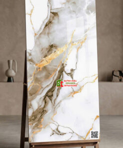 Gạch ốp lát 60×120 vân đá trắng vân vàng sang trọng
