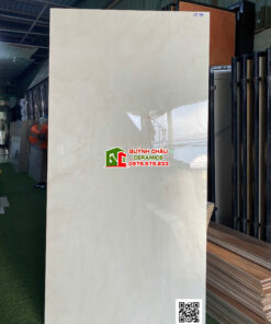 Gạch ấn độ 80×160 bề mặt màu kem vân đá Onyx bóng kiếng
