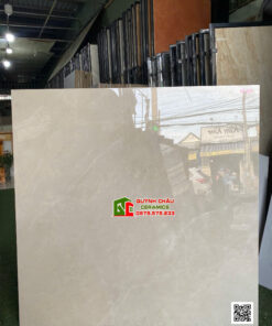 Gạch lát nền 100x100cm ấn độ bóng kiếng màu kem