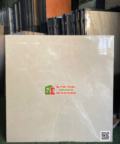 Gạch lát nền ấn độ 1000x1000mm kem vân đá Marble bóng kiếng