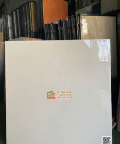 Gạch lát nền ấn độ 100×100 bề mặt màu trắng men bóng