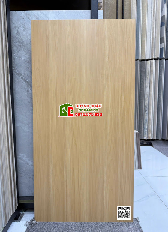 Gạch 60x120 giả vân gỗ tự nhiên màu vàng