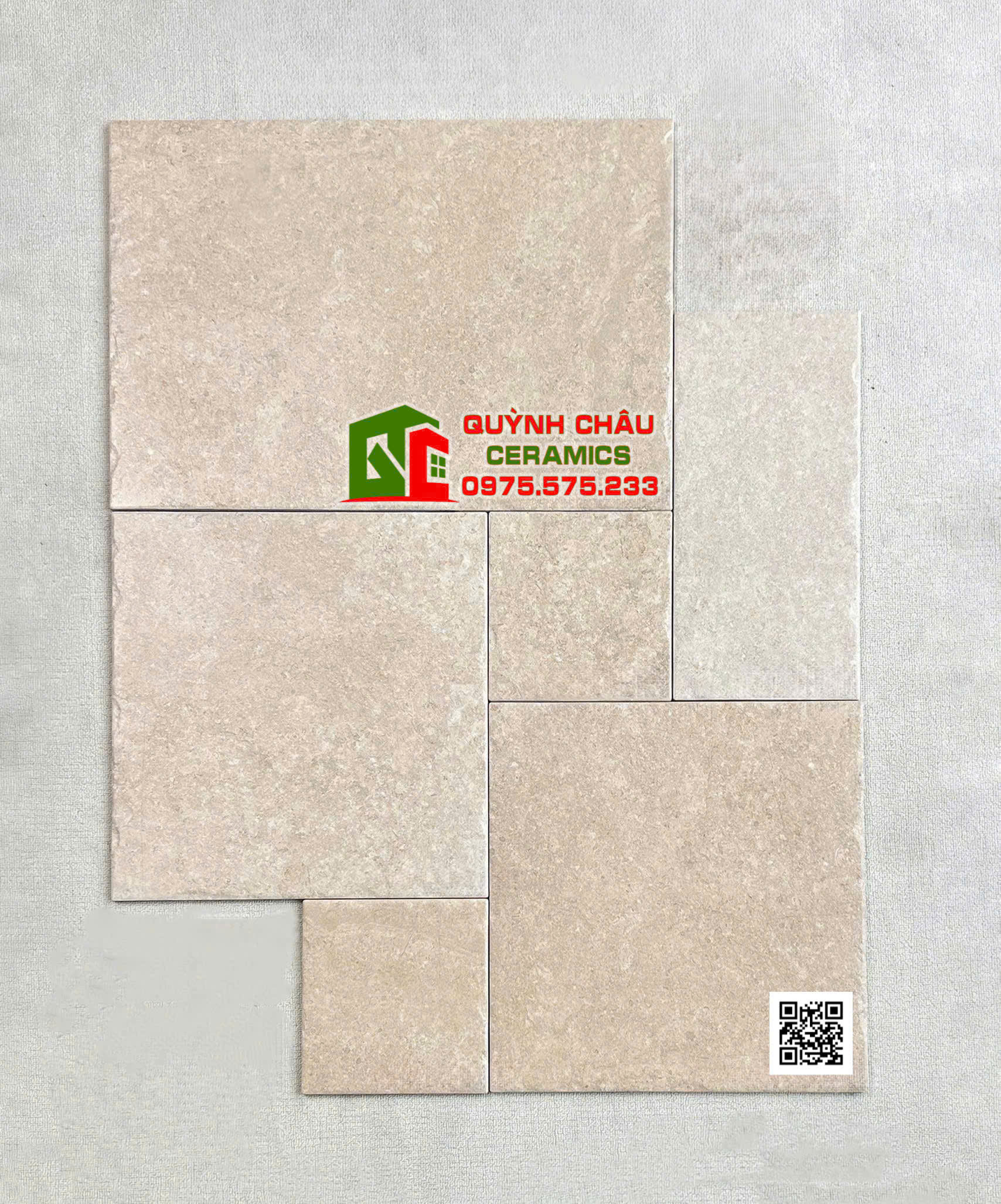 Gạch ghép Modul giả cổ Castle đa kích thước bề mặt mờ vàng cát