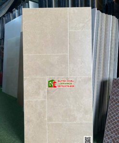 Gạch giả cổ 60×120 mix đa kích thước bề mặt mờ màu kem