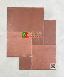 Gạch giả cổ Castle mix size màu hiệu ứng nâu đỏ
