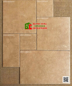 Gạch giả cổ Modul mix size màu vàng đất