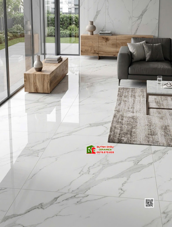 Gạch lát nền 120×180 ấn độ đá trắng vân mây bóng kiếng Gạch lát nền 120×180 ấn độ đá trắng vân mây bóng kiếng