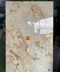 Gạch lát nền 120×180 kem vân đá bóng kiếng sang trọng