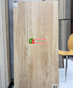 Gạch lát nền 60×120 giả vân gỗ màu vàng sáng