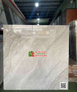 Gạch lát nền Á Mỹ 120×120 bóng kiếng xám vân đá Marble đối vân