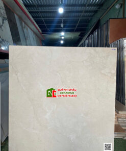 Gạch lát nền Á Mỹ 120×120 mờ kem đá Marble đối vân