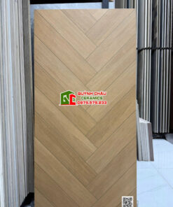Gạch trung quốc 60×120 vân gỗ xương cá màu nâu vàng