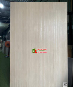 Gạch vân đá Travertine 120×180 mờ Carving màu kem