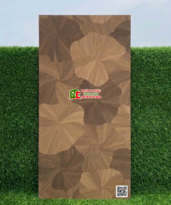 Gạch lát nền vân gỗ màu nâu hoa văn lá sen 60x120cm