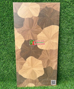 Gạch trung quốc 60×120 vân gỗ họa tiết lá sen