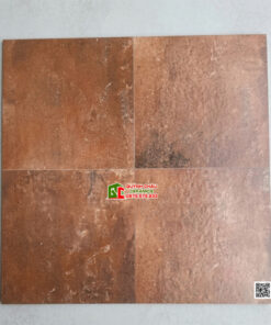 Gạch 40×40 đá mờ giả cổ  màu nâu đỏ hiệu ứng rỉ sét