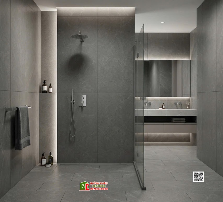 Gạch lát nền granite 60×120 kis đá mờ xám đậm Gạch lát nền granite 60×120 kis đá mờ xám đậm