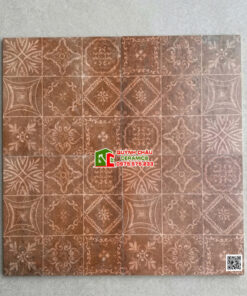 Gạch bông 40×40 giả cổ họa tiết màu đỏ nâu