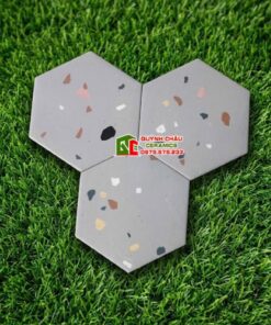 Gạch lục giác trang trí vân đá terrazzo đa sắc 200x230mm