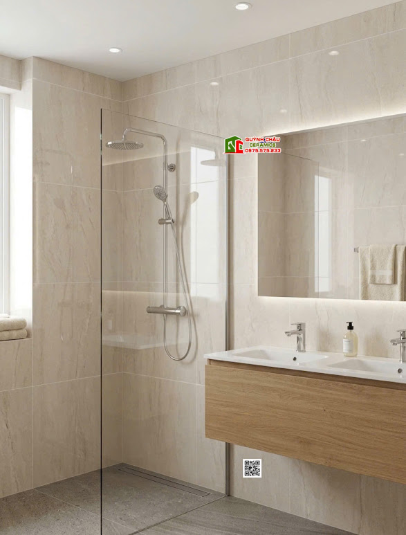 Gạch granite Travertine 60×120 màu xám sáng bóng kiếng cao cấp Gạch granite Travertine 60×120 màu xám sáng bóng kiếng cao cấp